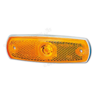 Luce d'ingombro laterale base bianca 126 x 38 x 11mm. - Interasse 100 mm.
