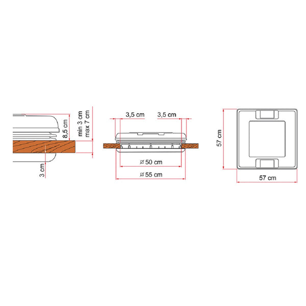 FIAMMA VENT 50 CRYSTAL OBLO' SENZA VENTILATORE 50x50