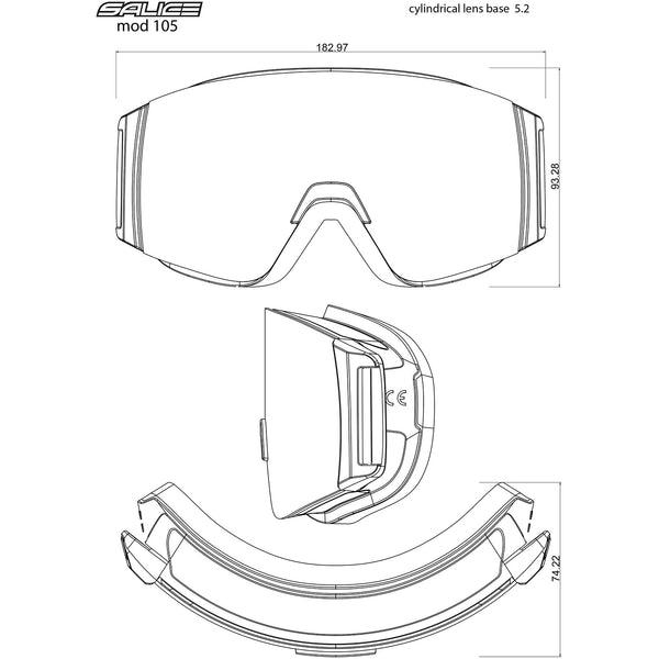 SALICE MASCHERA DA SCI 105DARWF COMODA E LEGGERA - NUOVI ARRIVI - DISPONIBILE IN 3 COLORI