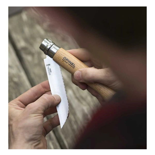 OPINEL N°12 LAME CRANTEE FOLDING CAMP COOKING KNIFE COLTELLO DA CAMPEGGIO CON LAMA DA 12CM IN ACCIAIO INOX