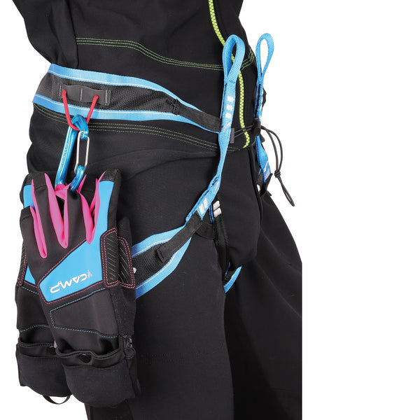CAMP G COMP WARM LADY GUANTI INVERNALI DONNA DA SCIALPINISMO/SPORT INVERNALI CON SOVRAGUANTO TERMICO A MOFFOLA ISOLANTE E ANTIVENTO - COLORE: NERO/AZZURRO//FUCSIA