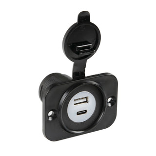 LAMPA EXT-12 Doppia presa Usb A + Usb C a montaggio ad incasso 12/24V