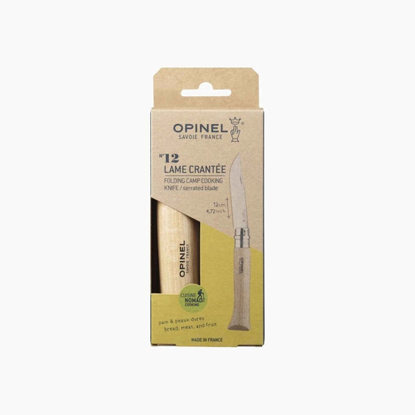 OPINEL N°12 LAME CRANTEE FOLDING CAMP COOKING KNIFE COLTELLO DA CAMPEGGIO CON LAMA DA 12CM IN ACCIAIO INOX