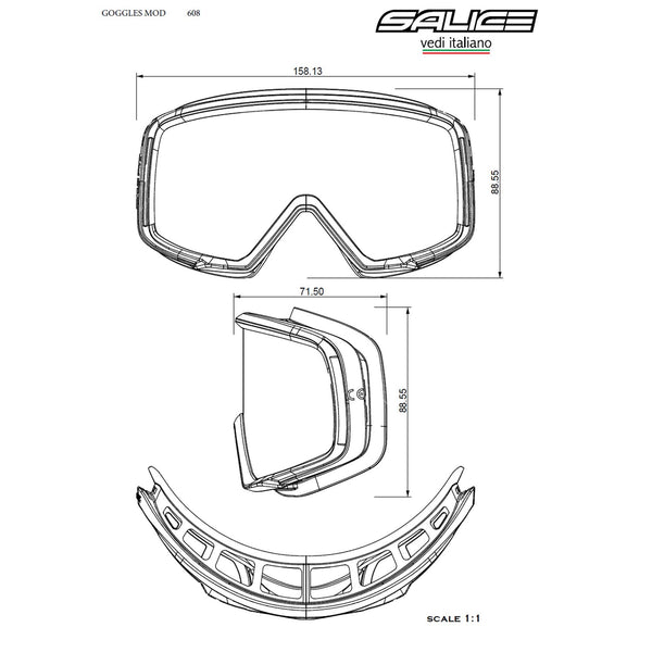 SALICE MASCHERA DA SCI 608DARWF CONFORTEVOLE E LEGGERA - NUOVI ARRIVI - DISPONIBILE IN 2 COLORI