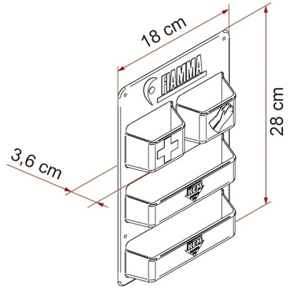FIAMMA POCKET KASSETT PORTAOGGETTI A 4 TASCHE