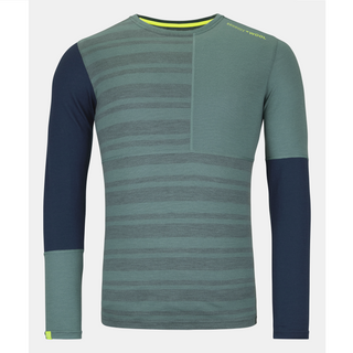 Compra arctic-grey ORTOVOX 185 ROCK'N'WOOL LONG SLEEVE UOMO MAGLIA INTIMA IN 100% LANA MERINO - DISPONIBILE IN VARI COLORI!