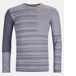 Compra grey-blend ORTOVOX 185 ROCK'N'WOOL LONG SLEEVE UOMO MAGLIA INTIMA IN 100% LANA MERINO - DISPONIBILE IN VARI COLORI!
