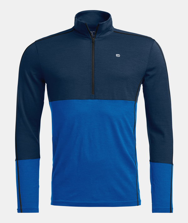 ORTOVOX 185 ROCK'N'WOOL ZIP NECK UOMO MAGLIA INTIMA 100% LANA MERINO CON ZIP