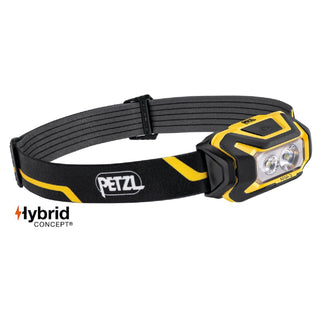 PETZL ARIA 2 Lampada frontale 450 lumen compatta, robusta e impermeabile - Black/Yellow