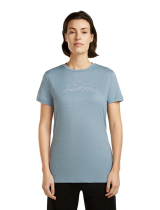 ICEBREAKER 150 TECH LITE SPARKLING STARS DONNA T-SHIRT TECNICA 100% LANA MERINO