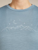 ICEBREAKER 150 TECH LITE SPARKLING STARS DONNA T-SHIRT TECNICA 100% LANA MERINO