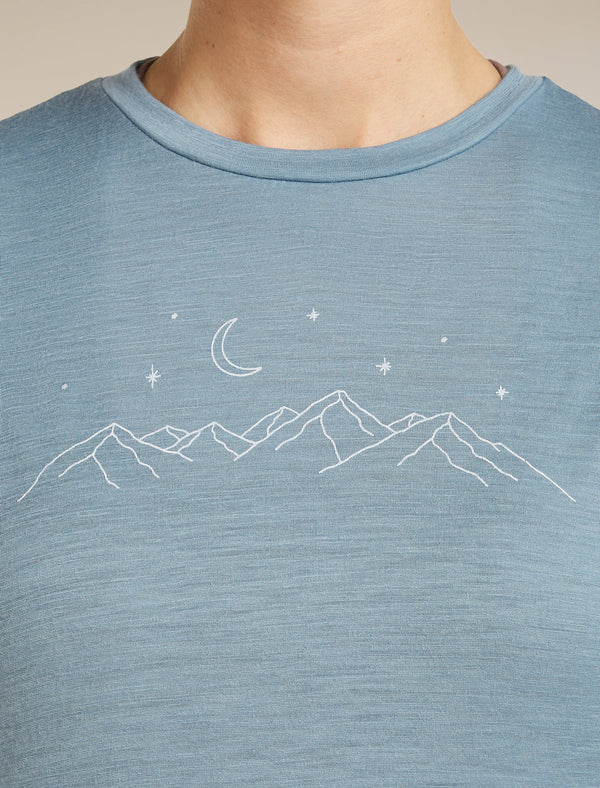 ICEBREAKER 150 TECH LITE SPARKLING STARS DONNA T-SHIRT TECNICA 100% LANA MERINO