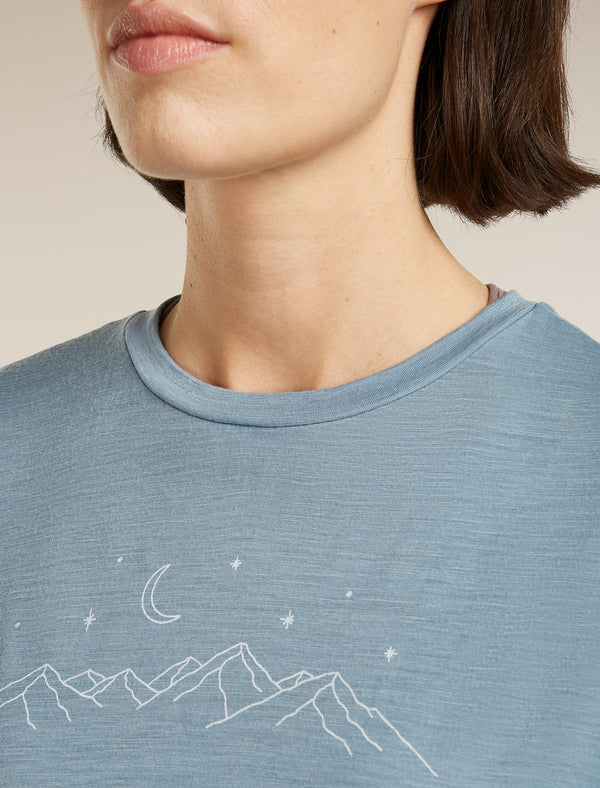 ICEBREAKER 150 TECH LITE SPARKLING STARS DONNA T-SHIRT TECNICA 100% LANA MERINO