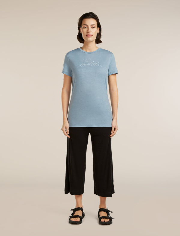 ICEBREAKER 150 TECH LITE SPARKLING STARS DONNA T-SHIRT TECNICA 100% LANA MERINO