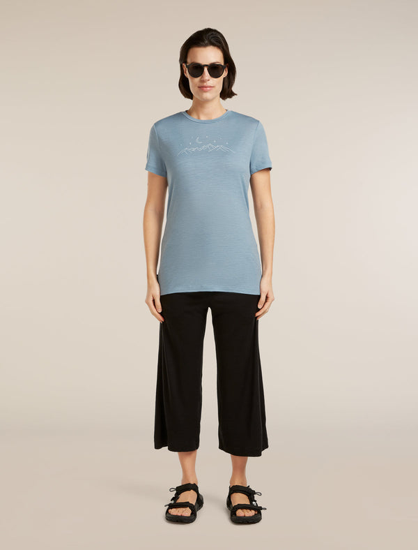 ICEBREAKER 150 TECH LITE SPARKLING STARS DONNA T-SHIRT TECNICA 100% LANA MERINO