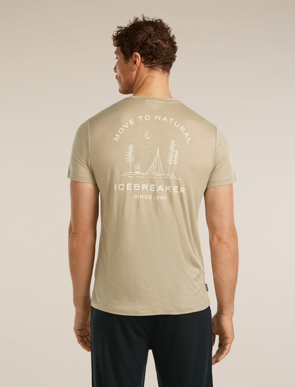 ICEBREAKER 150 TECH LITE PEACEFUL PASS UOMO T-SHIRT LEGGERA 100% LANA MERINO