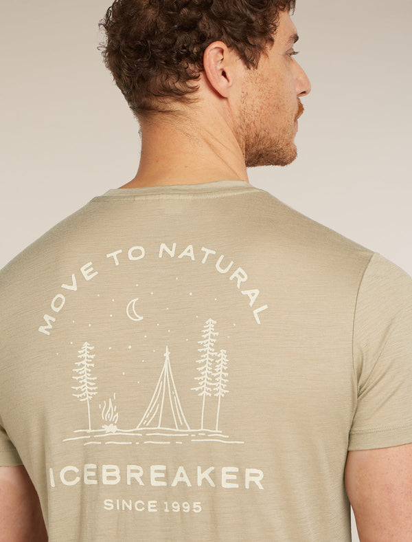 ICEBREAKER 150 TECH LITE PEACEFUL PASS UOMO T-SHIRT LEGGERA 100% LANA MERINO