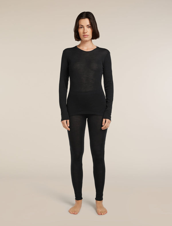 ICEBREAKER EVERYDAY LS CREWE DONNA MAGLIA INTIMA TERMICA IN 100% LANA MERINO