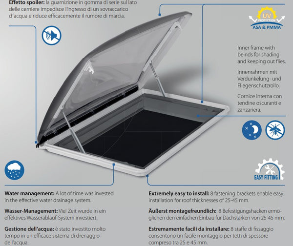ROOFSTAR 4 OBLO' 40X40 CON OSCURANTE E ZANZARIERA - DISPONIBILE IN 2 VERSIONI