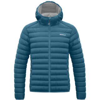 Compra moroccan-blue REDELK MIR GIACCA UOMO IN PIUMA LEGGERA CON CAPPUCCIO E COMPRIMIBILE - DISPONIBILE IN VARI COLORI