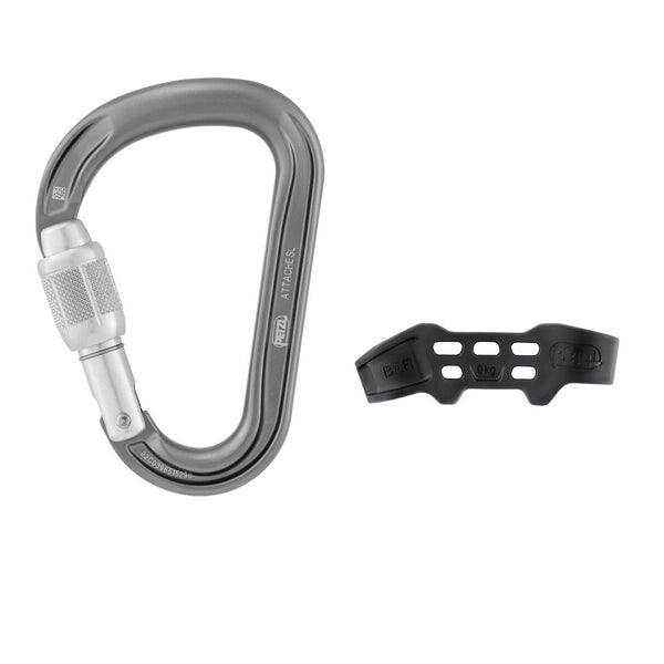PETZL ATTACHE BAR Moschettone unidirezionale con ghiera a vite e forma a pera