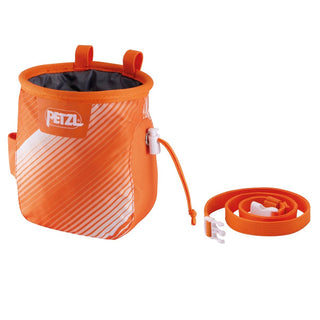 Compra orange-white PETZL SAKA Sacchetto portamagnesite di forma ergonomica - NUOVO MODELLO 2024 - DISPONIBILE IN VARI COLORI!