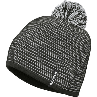 REDELK POINT BERRETTO CON POM POM A MAGLIA MISTO LANA MERINO CON CALDA FASCIA IN PILE INTERNA COLORE VULCAN