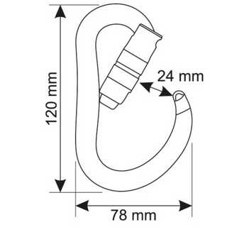 CAMP ATOM 2LOCK Moschettone HMS con alto carico di rottura e chiusura 2LOCK