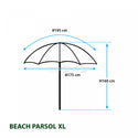 BRUNNER BEACH PARSOL XL OMBRELLONE CON PARETI LATERALI UPF 50+ - DISPONIBILE IN 2 COLORI