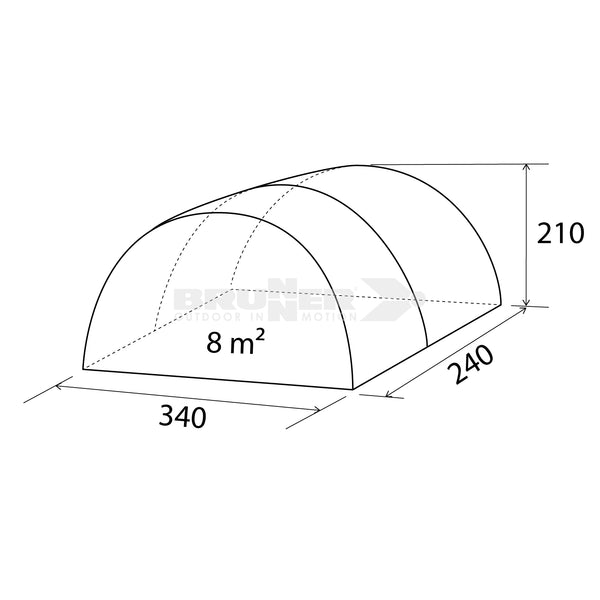 BRUNNER BEYOND Veranda indipendente per veicoli resistente e impermeabile - 240 x 340 x H210 cm