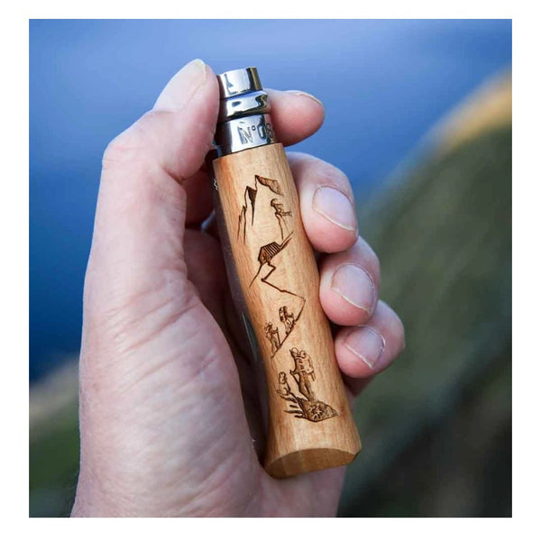 OPINEL N°8 COLTELLO CON LAMA IN ACCIAIO INOX INCISIONE A LASER DISPONIBILE IN VARIE FANTASIE
