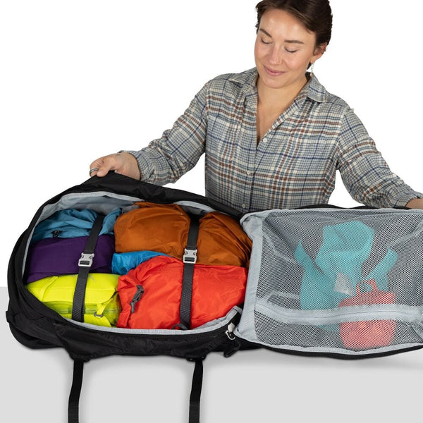 OSPREY FAIRVIEW 55 ZAINO 55 LITRI DA VIAGGIO E BAGAGLIO A MANO CON SCHIENALE CORTO - DISPONIBILE IN 2 COLORI