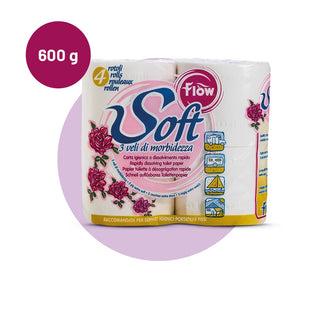 ECOLKEM FLOW SOFT CARTA IGIENICA IDROSOLUBILE A RAPIDO DISSOLVIMENTO 1 CONFEZIONE DA 4 ROTOLI - IN PROMOZIONE!