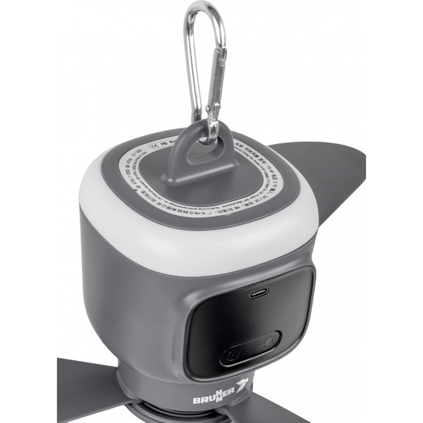 BRUNNER FRESCOFAN VENTILATORE PORTATILE DA SOFFITTO RICARICABILE CON LUCE LED INTEGRATA