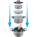 BRUNNER FUSION 7+1 Ø 22cm SET DI PENTOLA SLAVA-SPAZIO COMPATTE E LGGERE