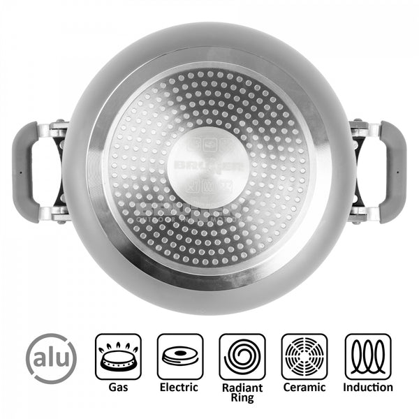 BRUNNER FUSION 7+1 Ø 22cm SET DI PENTOLA SLAVA-SPAZIO COMPATTE E LGGERE