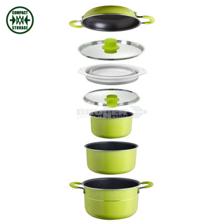 BRUNNER POPOTE JUNIPER NG 8+1 Ø 24cm Set di pentole salva-spazio pratiche e leggere