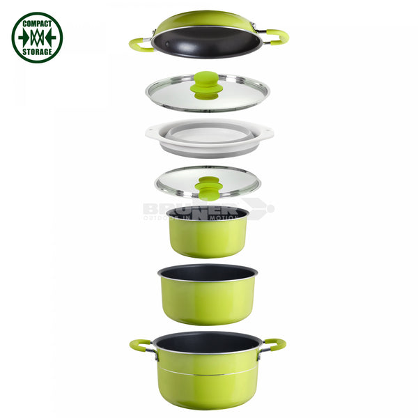 BRUNNER POPOTE JUNIPER NG 8+1 Ø 24cm Set di pentole salva-spazio pratiche e leggere