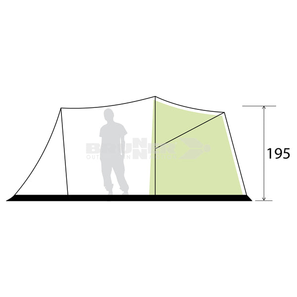 BRUNNER KALINDA 5 TENDA FAMILIARE CON STRUTTURA CLASSICA A 3 ARCHI