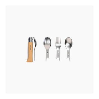 OPINEL N°8 PICNIC COLTELLO CON FORCHETTA,CUCCHIAIO E CUSTUDIA IN MICROFIBRA INCLUSA