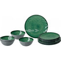 BRUNNER MIDDAY VENETIAN SEA GREEN SET PIATTI IN MELAMINA DA 12 PEZZI CON FONDO ANTISLIP