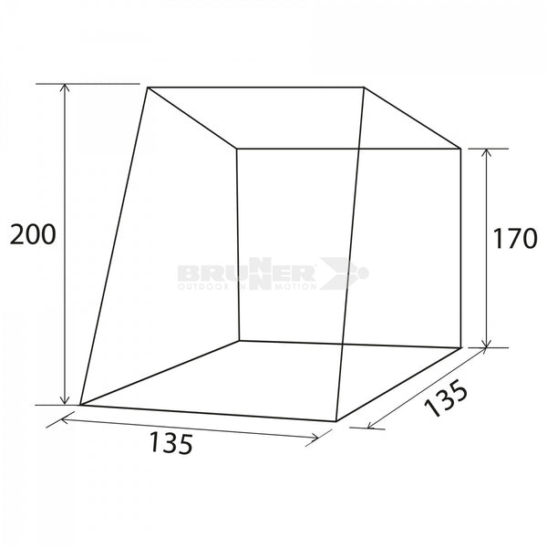 BRUNNER PILOTE CADDY 5 TENDA POSTERIORE PER PORTELLONE VW CADDY 5 140 x 190 x H200 cm
