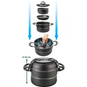 BRUNNER PIRATE NG 7+1 Ø 22cm SET PENTOLE SALVASPAZIO IN RESISTENTE ACCIAIO INOX