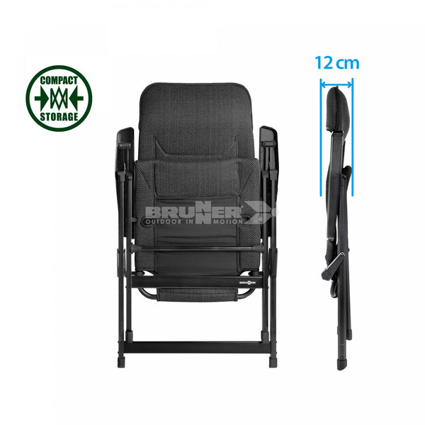 BRUNNER REBEL Comoda sedia pieghevole con schienale reclinabile a 5 posizioni - DISPONIBILE IN 3 MISURE E 2 COLORI