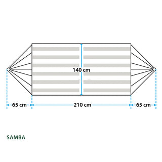 BRUNNER SAMBA COMODA AMACA 210x140cm CON SACCA PER IL TRASPORTO INCLUSA