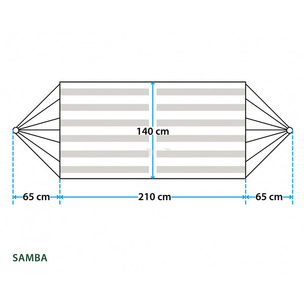 BRUNNER SAMBA COMODA AMACA 210x140cm CON SACCA PER IL TRASPORTO INCLUSA