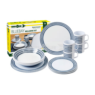 BRUNNER MELAMINE BLUEBAY SET 16 PEZZI SALVASPAZIO IN MELANINA RESISTENTE