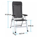 BRUNNER SKYE SEDIA PIEGHEVOLE CON SCHIENALE RECLINCABILE A 6 POSIZIONI - Disponibile in 2 colori