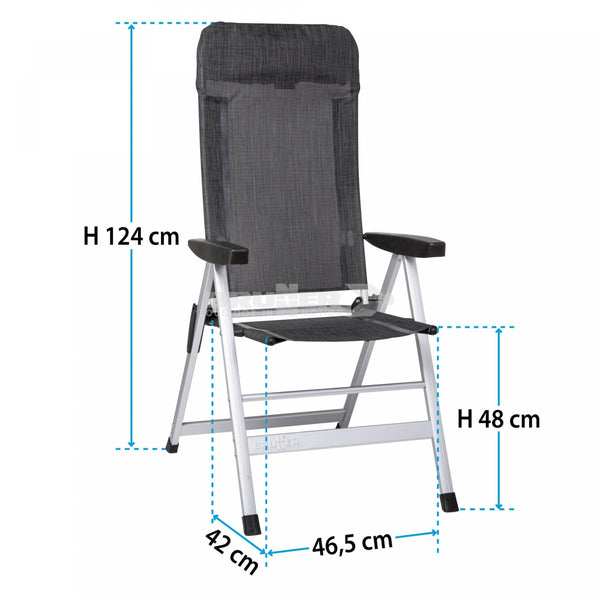 BRUNNER SKYE SEDIA PIEGHEVOLE CON SCHIENALE RECLINCABILE A 6 POSIZIONI - Disponibile in 2 colori