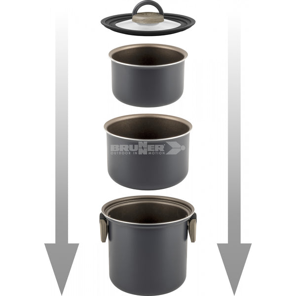 BRUNNER TORRALTA Ø 18cm SET PENTOLE SALVASPAZIO PER CAMPER E BARCHE